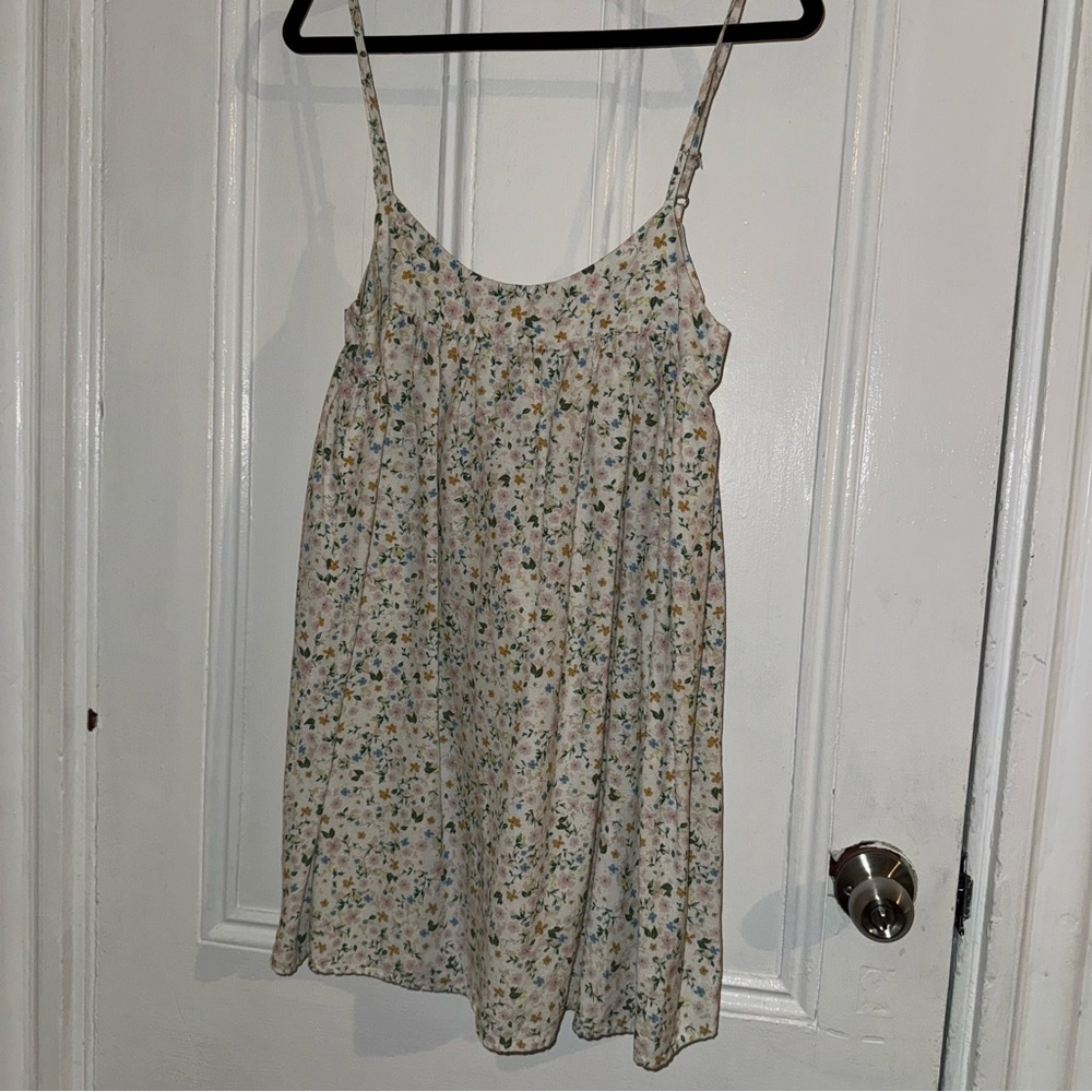 Rhythm Mini Floral Babydoll Dress With Bow Back